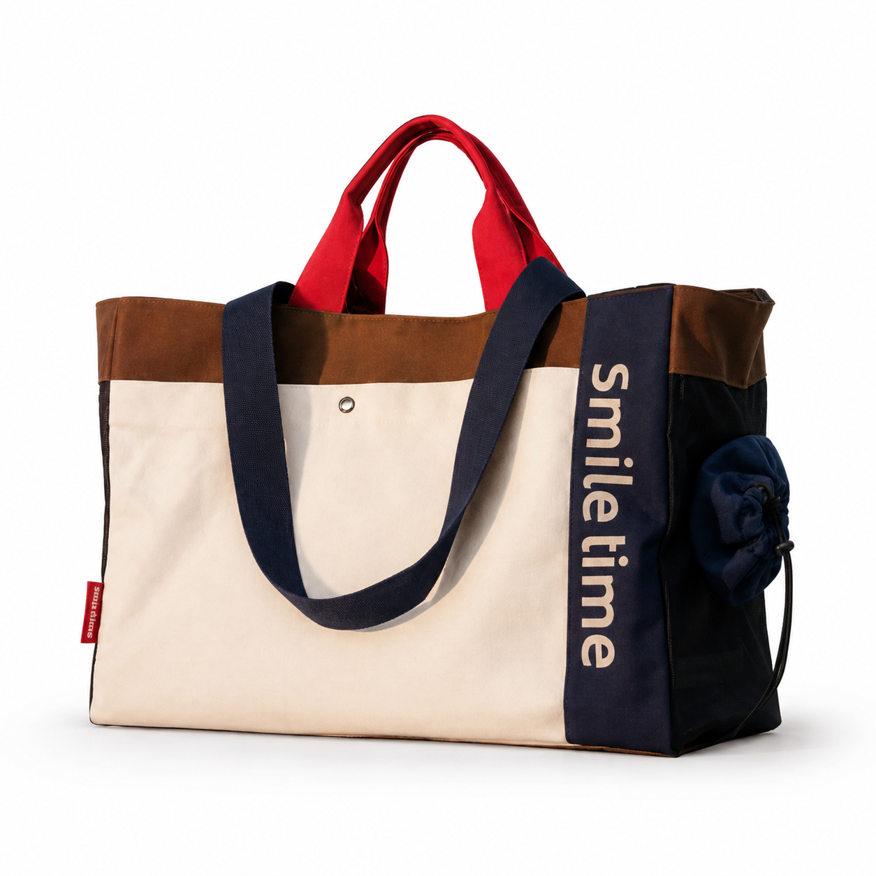 Color Block Canvas Pet Carrier Tote