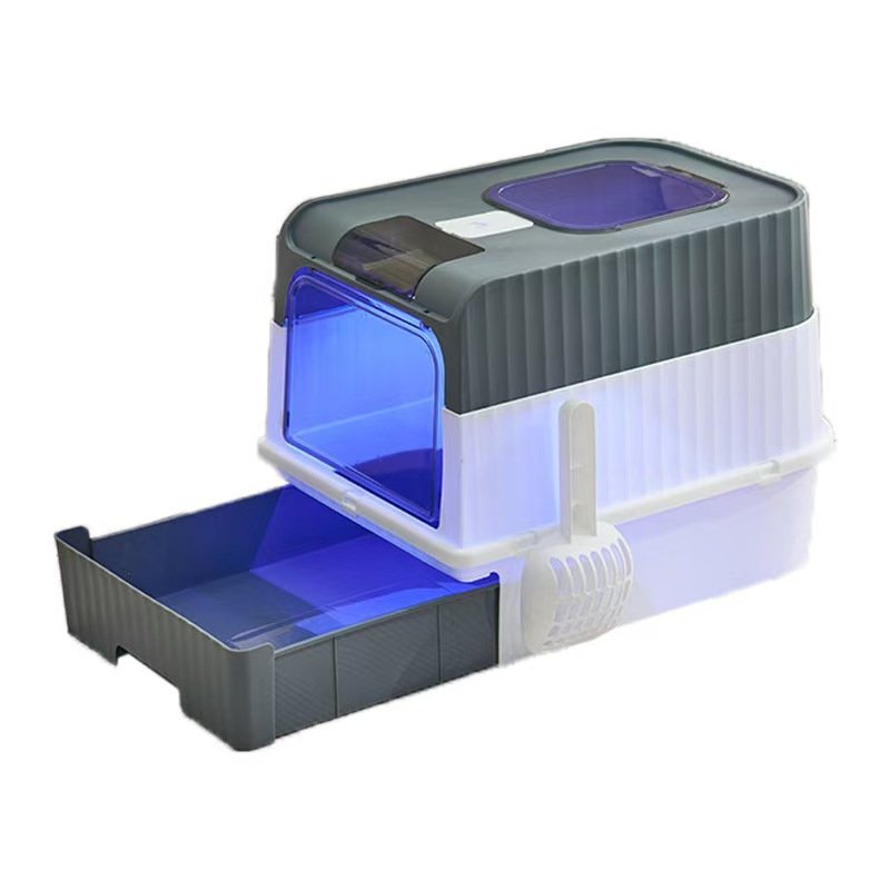 Drawer-Style Enclosed Cat Litter Box with Deodorization