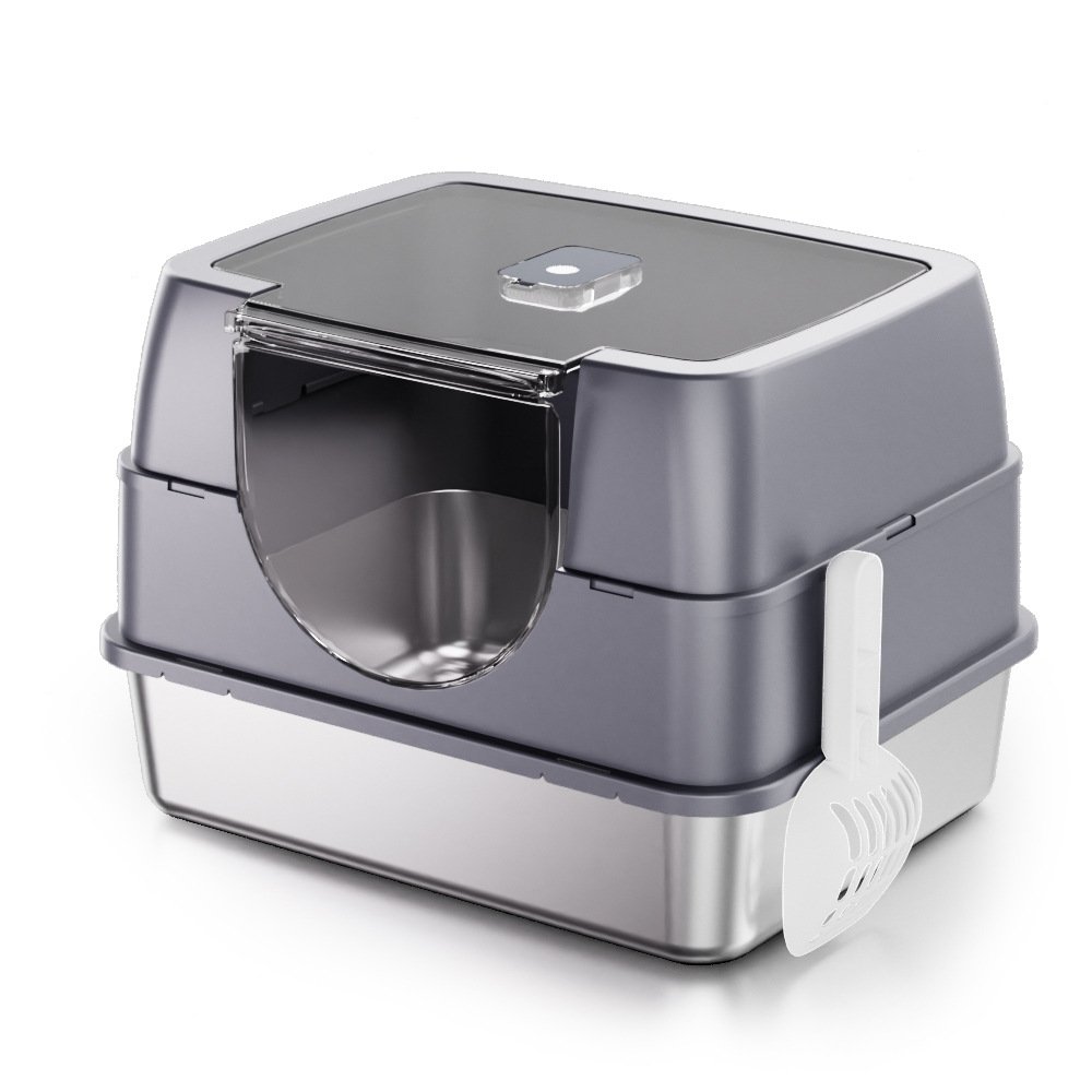 Fully enclosed litter box